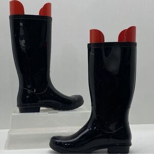 UGG Black and Red Rain Boots